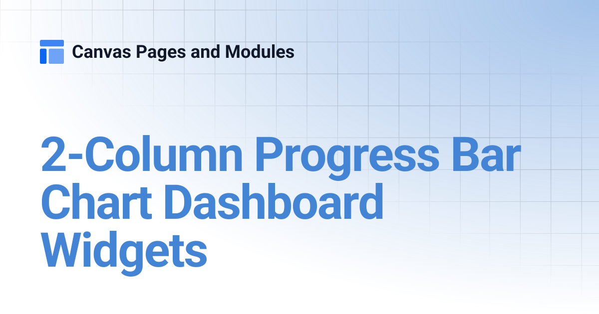 2-Column Progress Bar Chart Dashboard Widgets | Canvas Pages and Modules