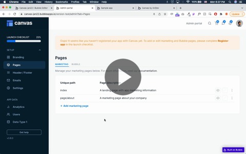 Pages tab