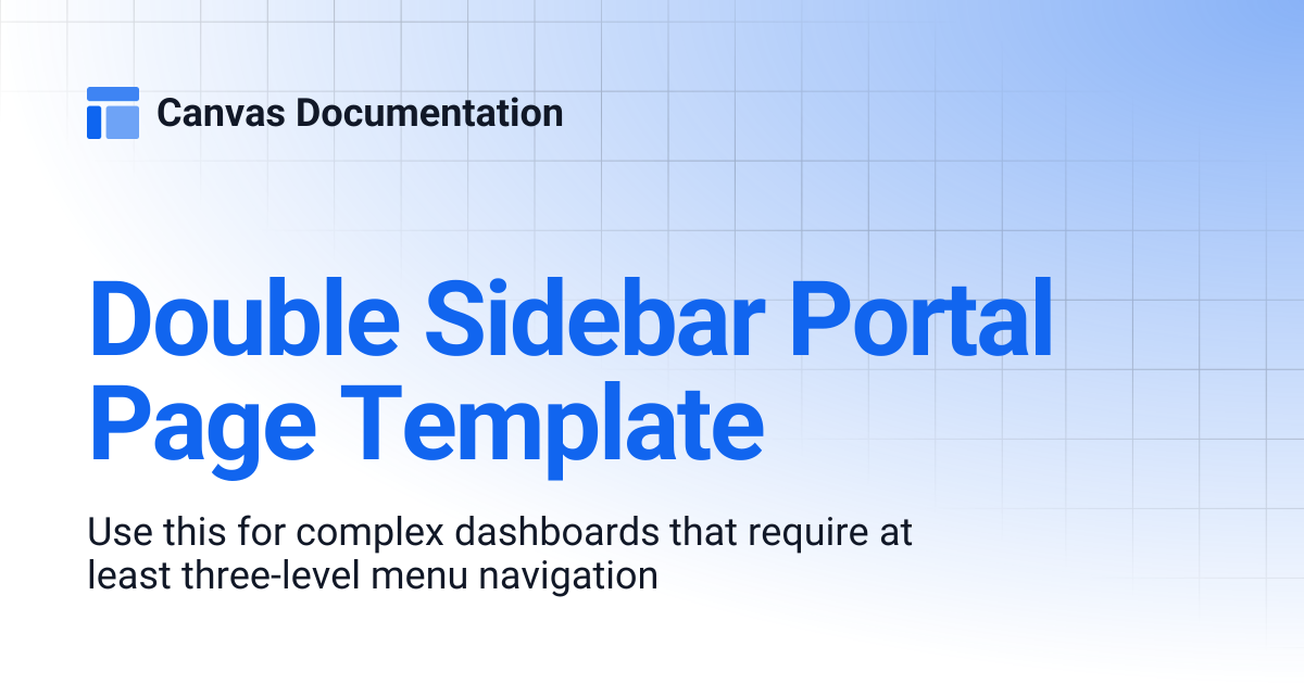 Double Sidebar Portal Page Template | Canvas Documentation